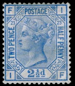 SG157, 2½d blue plate 23, M MINT. Cat £425. IF