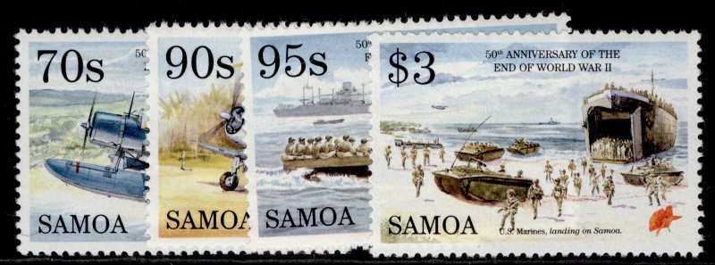 SAMOA QEII SG961-964, 1995 50th anniv of WWII set, NH MINT.