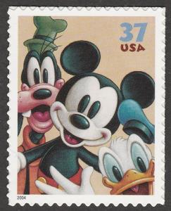 US 3865 Disney Friendship Mickey Mouse Donald Duck 37c single (1 stamp) MNH 2004