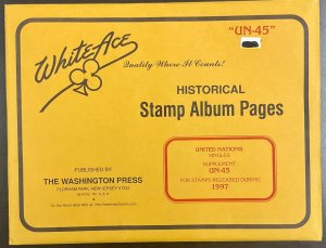 White Ace Historical Album Stamp Pages UN Singles Supplement UN-45 1997 NEW