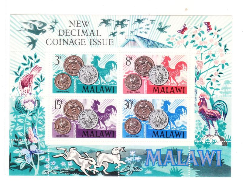 Malawi 1971 Decimal currency and coinage S/S MNH 