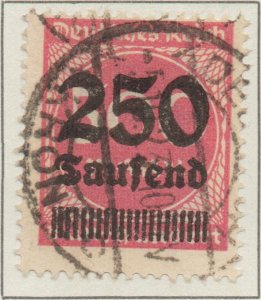 Germany Deutsches Reich Hyper Inflation 250T on 500Mk stamp Weimar Republic M...