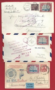 1928-29 United States, 3 interesting letters from Air Mail