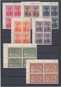 ESPAÑA 1930 Edifil 547/558 ** Bloque x4 Esquina de Pliego MNH Lujo