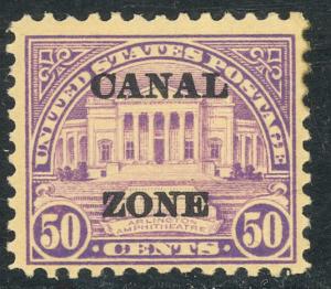 CANAL ZONE 19245-25 50c ARLINGTON AMPHITHEATER Type A Ovpt Sc 80 MNH Gum Fault