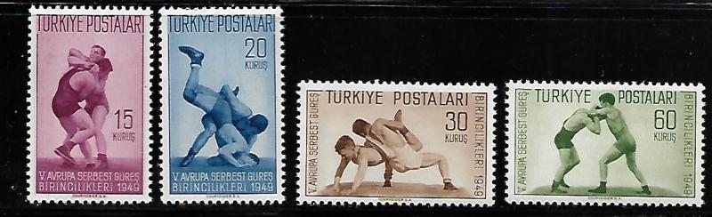 TURKEY 986-989 MNH C/SET WRESTLERS