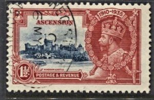 STAMP STATION PERTH - Ascension #33 KGV Silver Jubilee  VFU CV$15.00