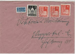 Germany 1950 Solingen Cancels Obligatory Tax Aid for Berlin Stamps Cover Rf27328