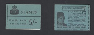 GB #H49  March 1961 5'0   Wilding  booklet   CV £60.00