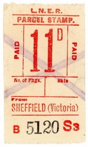 (I.B) London & North Eastern Railway : Parcel Stamp 11d (Sheffield)
