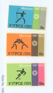 Cyprus #383-385 Mint (NH) Single (Complete Set) (Olympics)