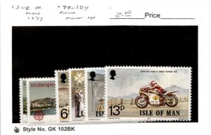 Isle of Man, Postage Stamp, #99-104 MNH, 1977 Motorcycle (AB)
