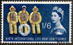 1963 Great Britain Sc #397p (Phospher)  QEII & Life Boat Conference - Used Cv$19
