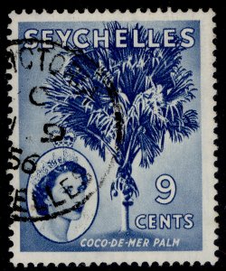 SEYCHELLES QEII SG176, 10c chalky blue, FINE USED.