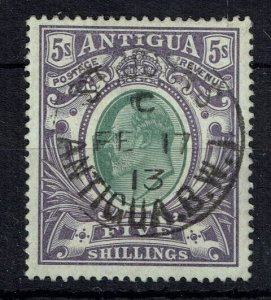 ANTIGUA SG40b 1907 5/= GREY-GREEN & VIOLET ON CHALKY PAPER USED (d)