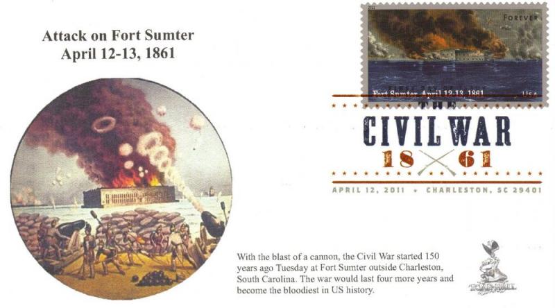 Civil War - Ft. Sumter First Day Cover, with DCP postmark