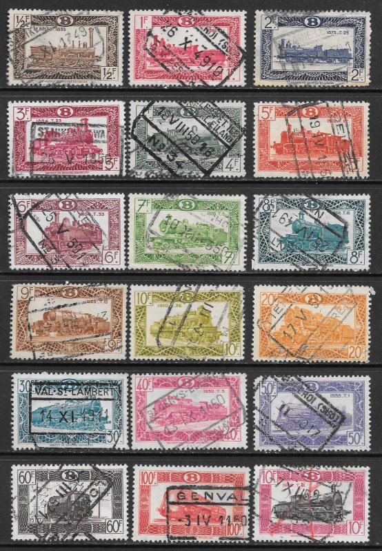Belgium Scott Q310-Q327 Used - 1949 Railway Set - SCV $6.75