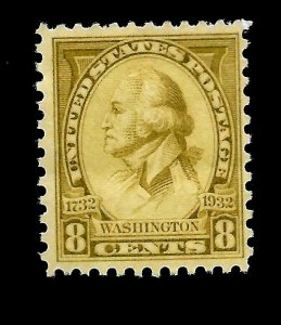 US 1932 Sc# 713 8 c Washington Bicentennial Mint NH - Vivid Color - Centered