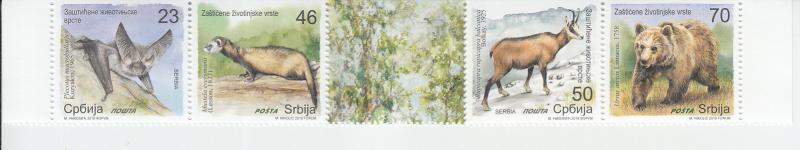 2019 Serbia Endangered Animals S4/center label (Scott 855) MNH