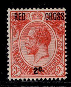 MALAYSIA - Straits Settlements GV SG216, 3c + 2c scarlet, NH MINT.