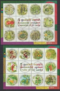 2023 Sri Lanka Fruit & Vegetables 3 MS10 (Scott NA) MNH