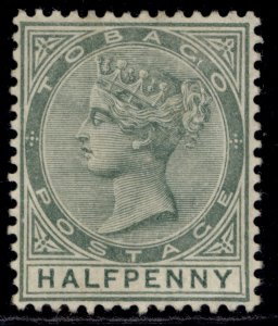 TOBAGO QV SG20, ½d dull green, LH MINT.