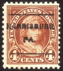 1923, US 4c, Martha Washington, Used, Harrisburg precancel, Sc 556