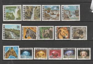 Zimbabwe 1980 Original set of 15 ( means No 40c ) VFU/CTO SG 576/90 less 588a