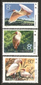 China PRC 1984 T94 Ibis Bird Stamps Set of 3 MNH