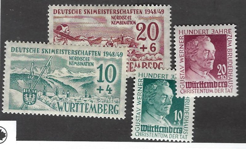 Germany Wurttemberg SC 8NB5-8NB8 Mint F-VF SCV$10.00...Great!