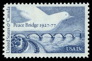 US Scott 1721 VF/MNH - 1977 13¢ Peace Bridge - P.O. Fresh