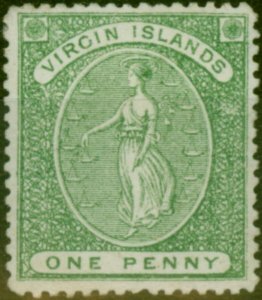 Virgin Islands 1868 1d Yellow-Green SG8 Fine