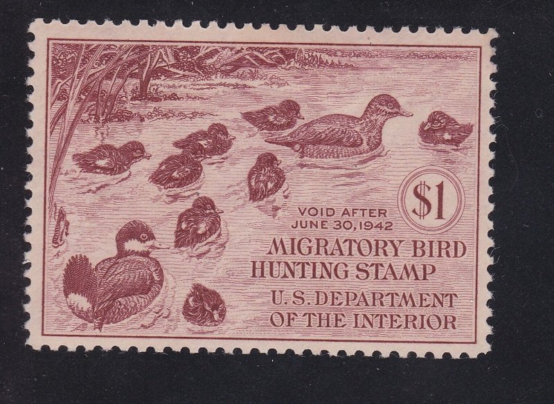 US RW8 $1 Duck Hunting Stamp Mint VF OG LH SCV $95