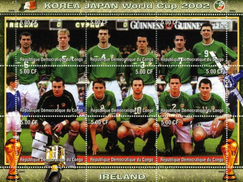 Congo 2002 Korea-Japan World Cup Football Teams Ireland Perforated mnh.vf