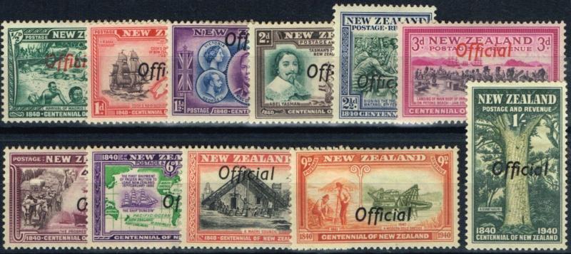 New Zealand 1940 Centennial Official set of 11 SG0141-0151 Fine & Fresh Mtd Mint