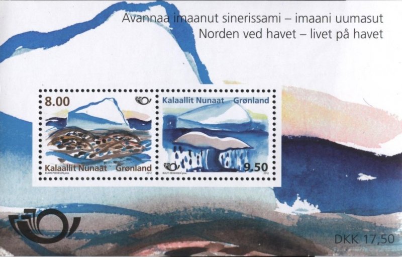 Greenland 615a (mnh s/s) life on the sea (2012)