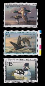 VERY AFFORDABLE GENUINE SCOTT #RW62 #RW63 #RW68 MINT OG NH SET OF 3 DUCK STAMPS