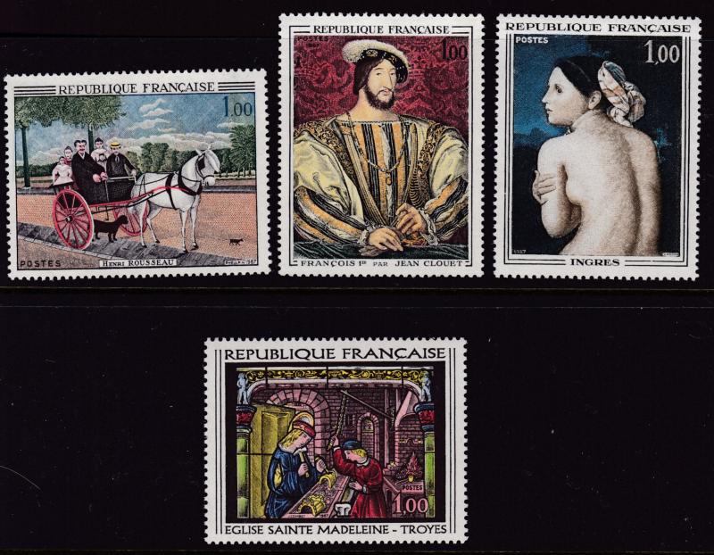France 1967 ART Issue Complete (4) VF/NH Stain Glass Window