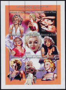 Chad 704J MNH Marilyn Monroe, Music, Movies