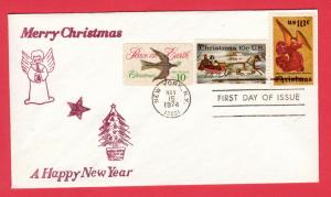 #1550-52 Christmas Combo Cover- Unknown  Cachet