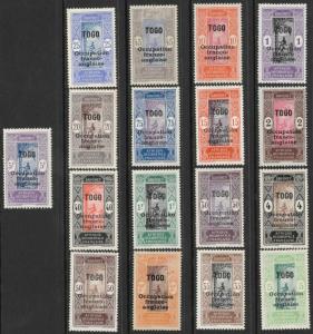 Togo #176-92 Mint Hinged 25% of SCV $55.25 *FREE Domestic SHIPPING*