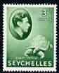 Seychelles 1938 KG6 Giant Tortoise 3c green unmounted min...