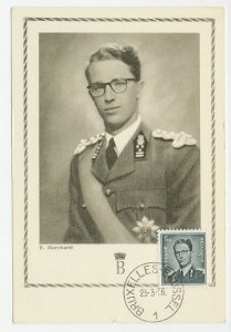 Maximum card Belgium 1956 King Boudewijn