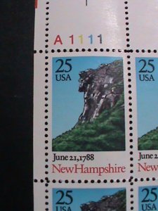 ​UNITED STATES-1987-SC#2344 NEW HAMPSHIRE MNH PLATE BLOCK OF 4 VERY FINE