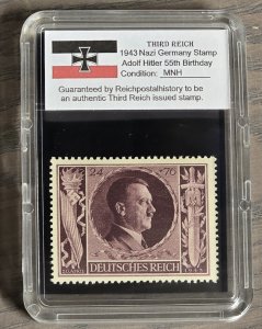Third Reich WWII Nazi German Adolf Hitler 55th Birthday NSDAP Stamp Set 1943