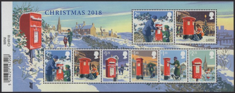 GB, (MSB32) 2018 SGMS4162 Mini Sheet (Barcode), CHRISTMAS, Mint (NH)