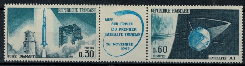 France 1965 SG1696a - First French Satellite Launce (With Label) - MH