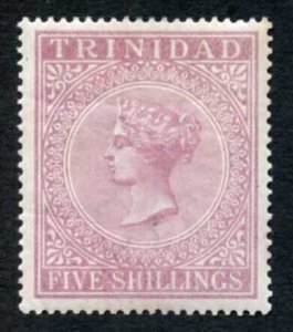 Trinidad SG113 5/- Maroon M/M Cat 60 pounds