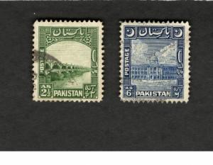 1948 Pakistan SCOTT #30 #51 Bridge Architecture used stamps