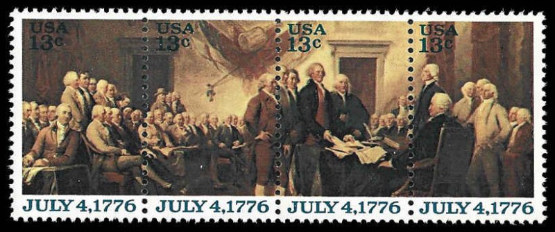 PCBstamps   US #1691/1694a Strip 52¢(4x13c)Dec. of Independence, MNH, (15)